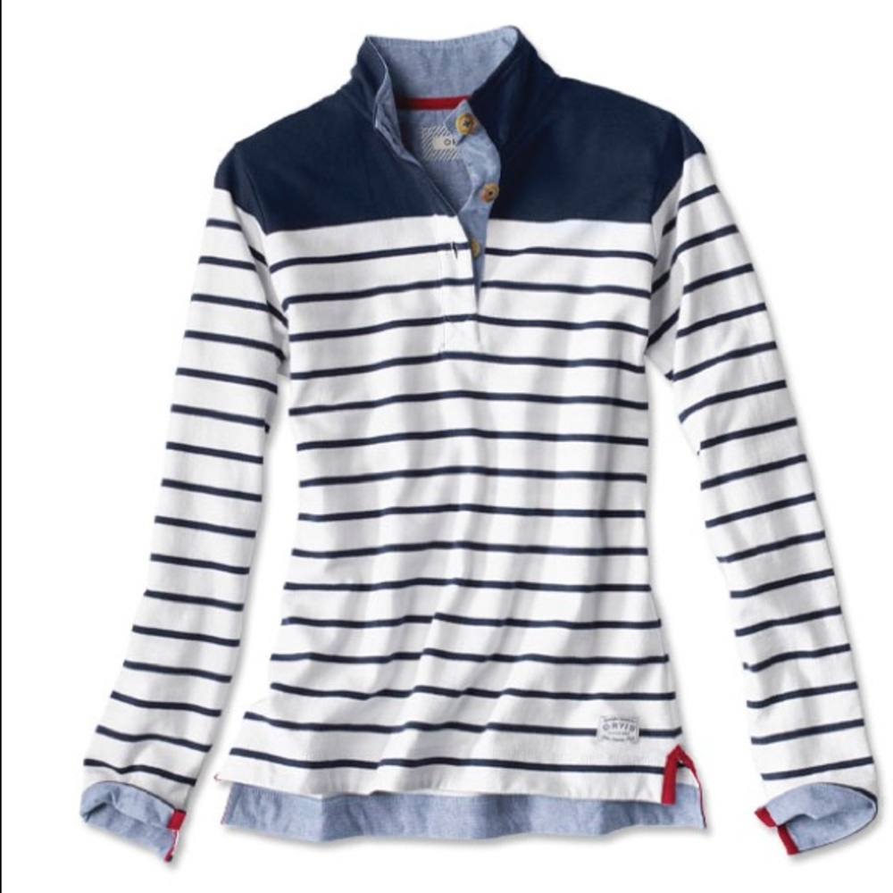 S. Orvis organic cotton quarter-button sweatshirt
